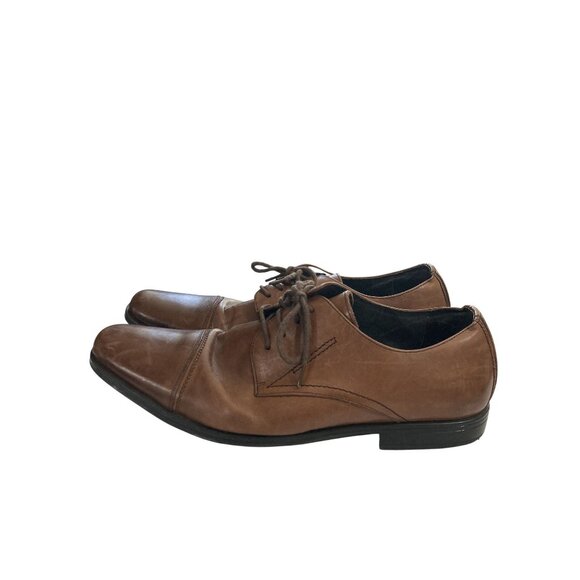 Stacy Adams Men's Size 10 Brown Leather Oxford Dress Shoes - Picture 3 of 8